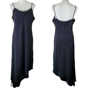 Vintage Black Satin Evening Dress